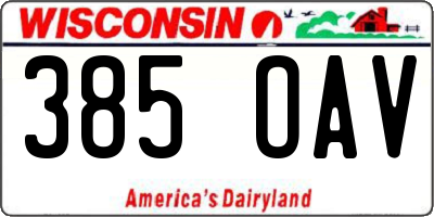 WI license plate 385OAV