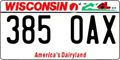 WI license plate 385OAX