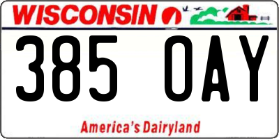WI license plate 385OAY