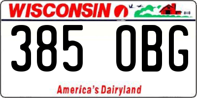 WI license plate 385OBG