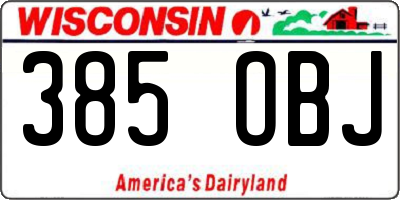 WI license plate 385OBJ