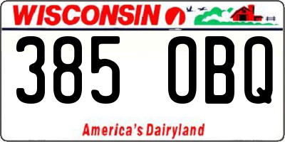 WI license plate 385OBQ