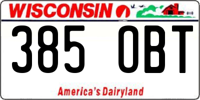 WI license plate 385OBT