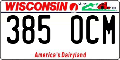 WI license plate 385OCM