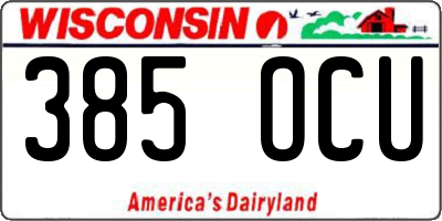 WI license plate 385OCU