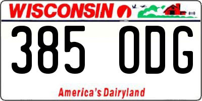 WI license plate 385ODG