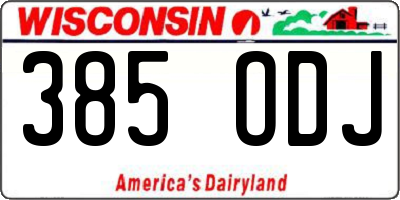 WI license plate 385ODJ