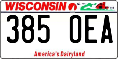WI license plate 385OEA