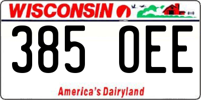 WI license plate 385OEE