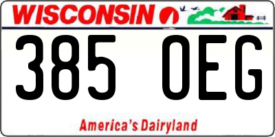 WI license plate 385OEG