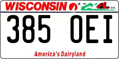 WI license plate 385OEI