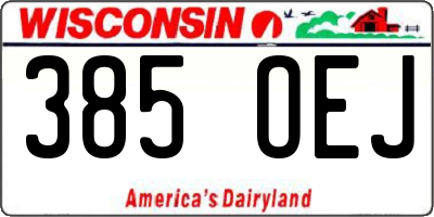 WI license plate 385OEJ