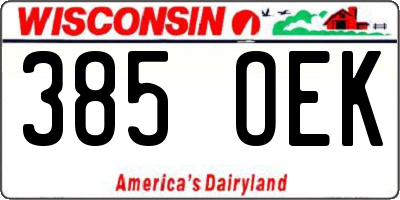 WI license plate 385OEK