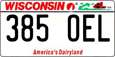 WI license plate 385OEL