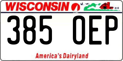 WI license plate 385OEP