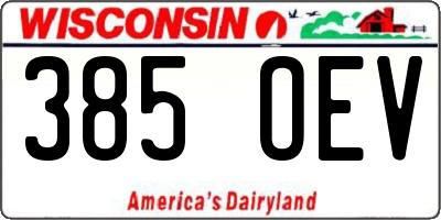 WI license plate 385OEV
