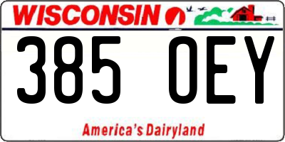WI license plate 385OEY