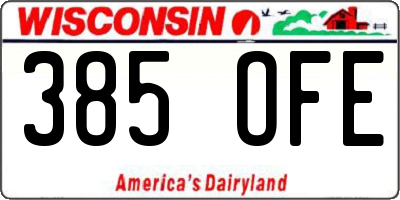 WI license plate 385OFE