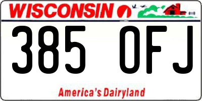WI license plate 385OFJ