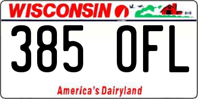 WI license plate 385OFL