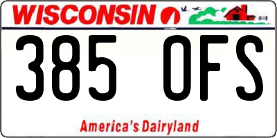 WI license plate 385OFS