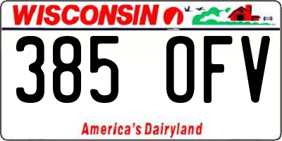 WI license plate 385OFV