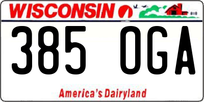 WI license plate 385OGA