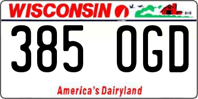 WI license plate 385OGD