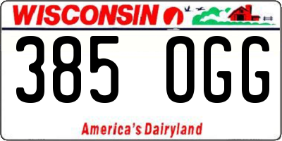 WI license plate 385OGG