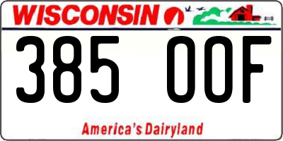 WI license plate 385OOF