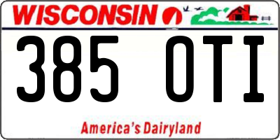 WI license plate 385OTI
