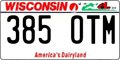 WI license plate 385OTM