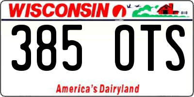WI license plate 385OTS