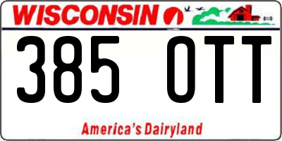 WI license plate 385OTT