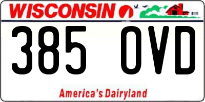 WI license plate 385OVD