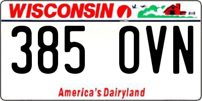 WI license plate 385OVN
