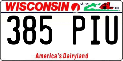WI license plate 385PIU