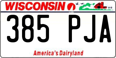 WI license plate 385PJA