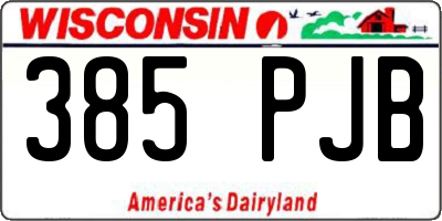 WI license plate 385PJB