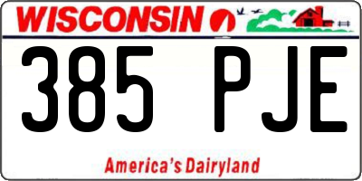 WI license plate 385PJE