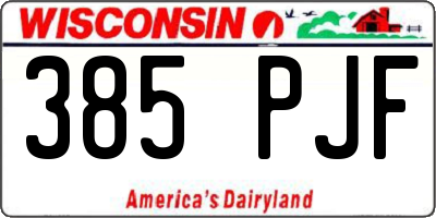 WI license plate 385PJF