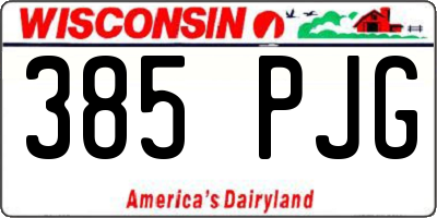 WI license plate 385PJG