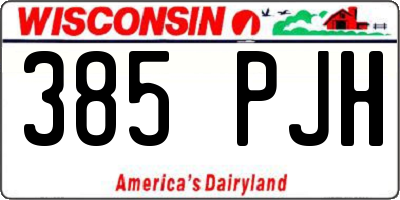 WI license plate 385PJH