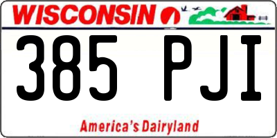 WI license plate 385PJI