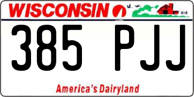 WI license plate 385PJJ