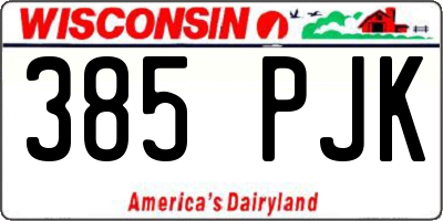 WI license plate 385PJK