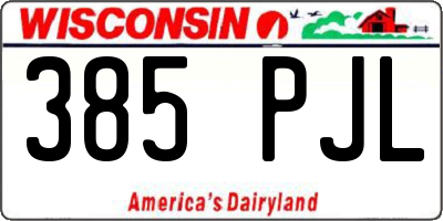 WI license plate 385PJL