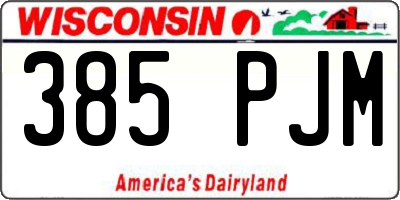 WI license plate 385PJM