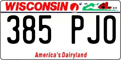 WI license plate 385PJO