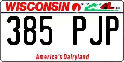 WI license plate 385PJP